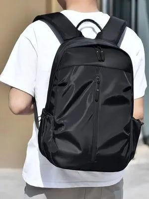 Black Nylon Backpack for Students & Travelers