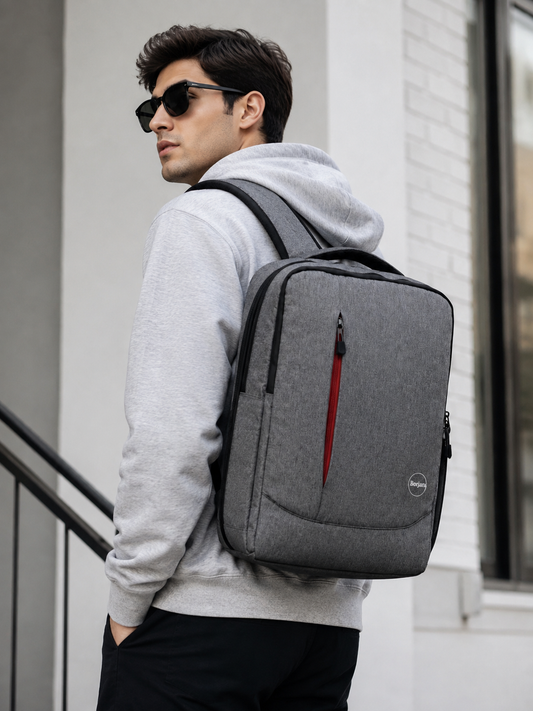 Stylish Laptop bagpack with Red Zippers