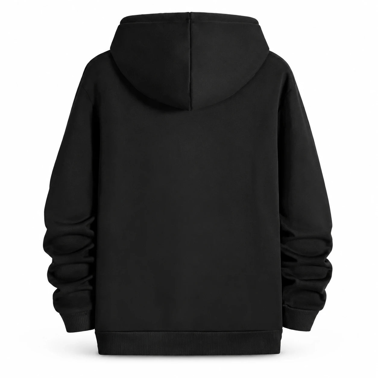 Men's Black Fleece Graphic Hoodie - Winter Pullover - Black - view 2 | Charming Carry Pakistan