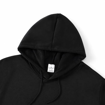 Men's Black Fleece Graphic Hoodie - Winter Pullover - Black - view 3 | Charming Carry Pakistan