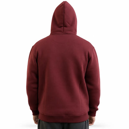 Men's Maroon Fleece Zip-Up Hoodie - Winter Essential - Maroon - view 3 | Charming Carry Pakistan