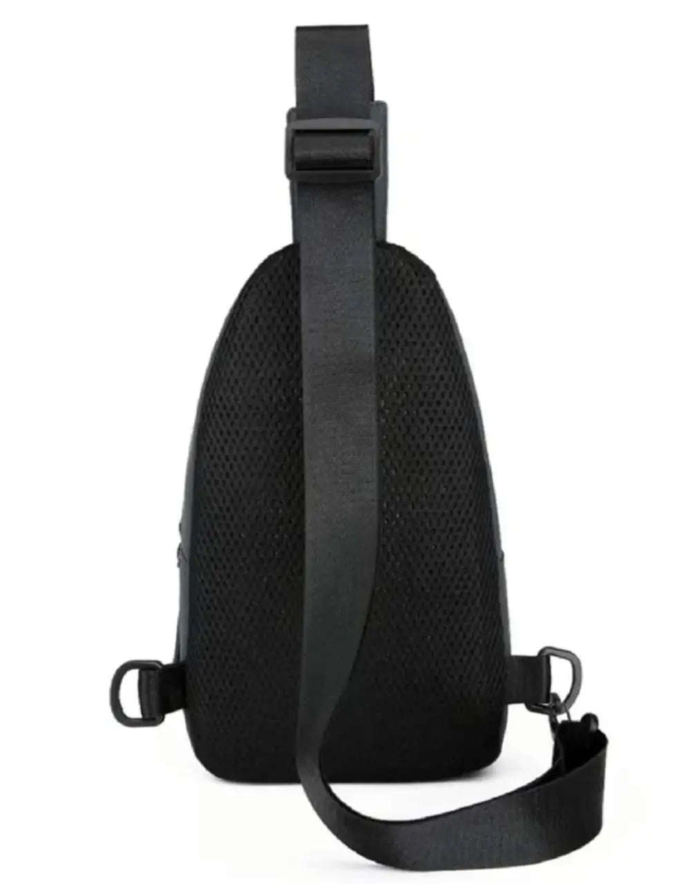 Men's black crossbody bag side view