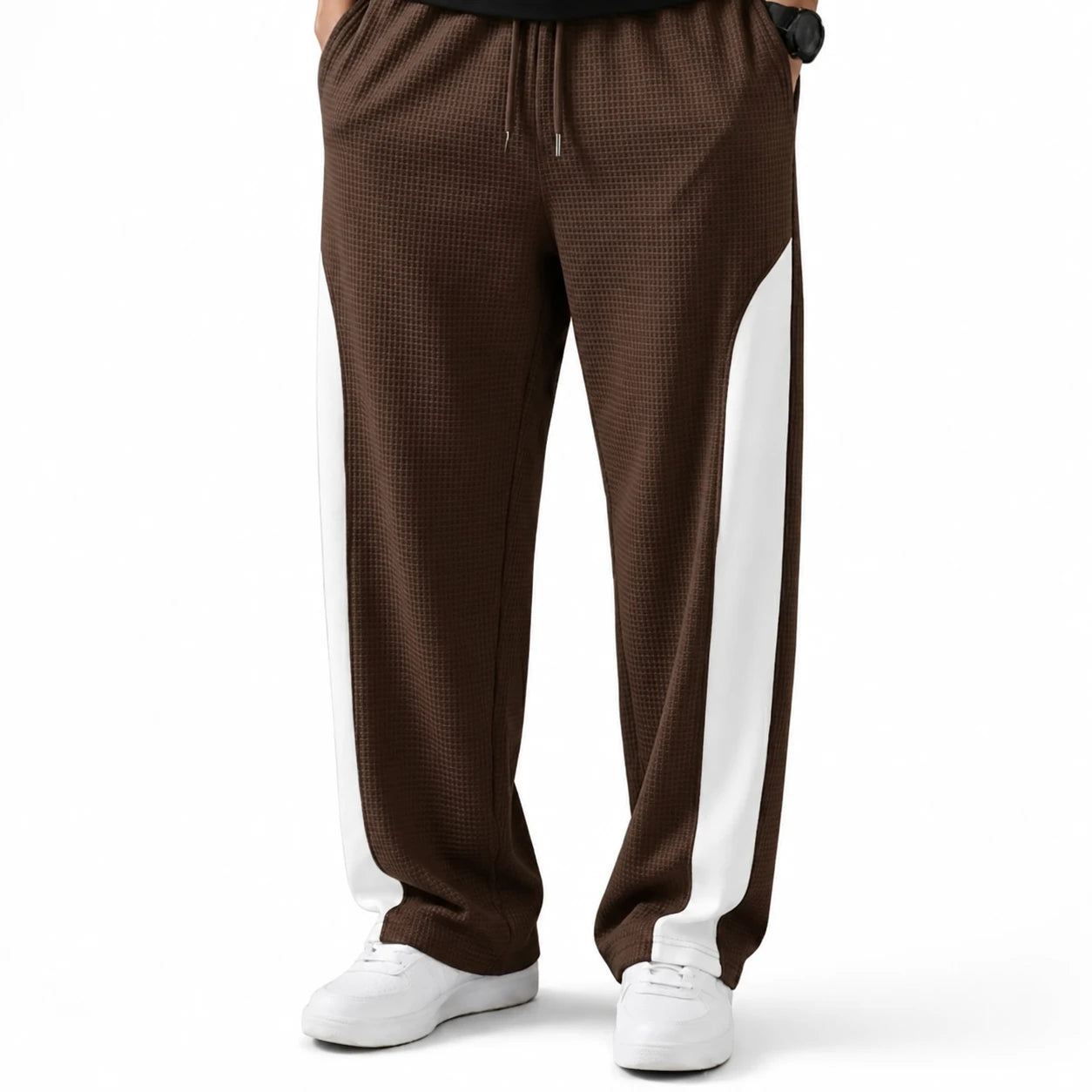 Men's Brown Dri-Fit Trousers - Lightweight Track Pants - Brown - view 1 | Charming Carry Pakistan