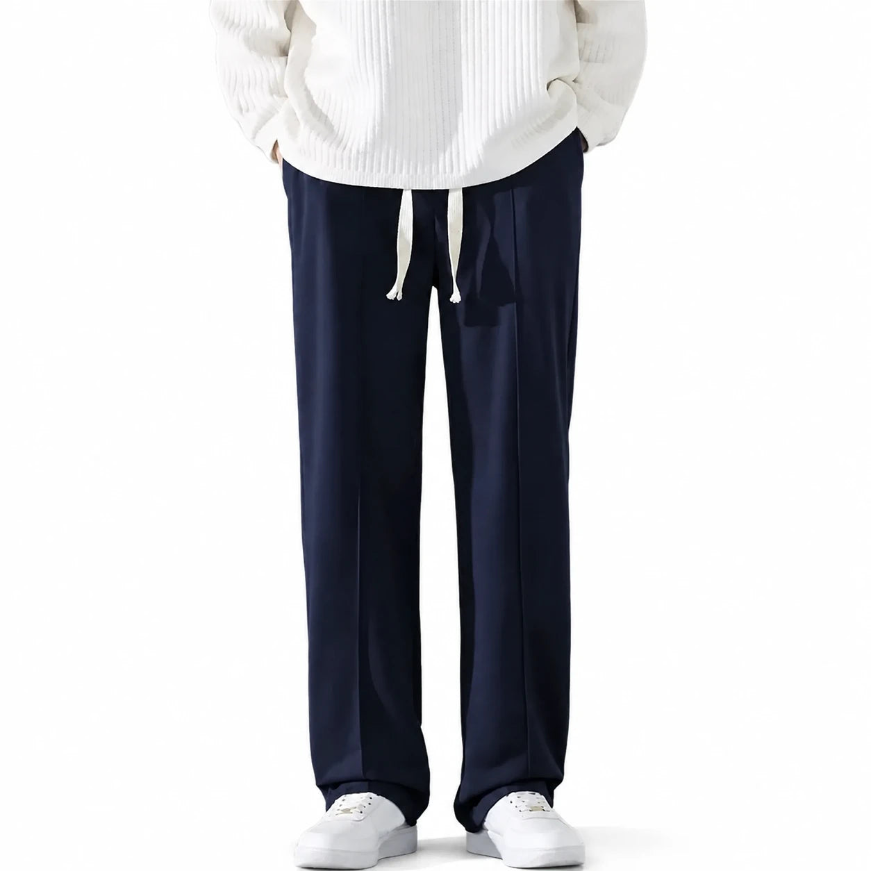Men's Navy Drawstring Track Pants - Everyday Comfort - Navy Blue - view 1 | Charming Carry Pakistan