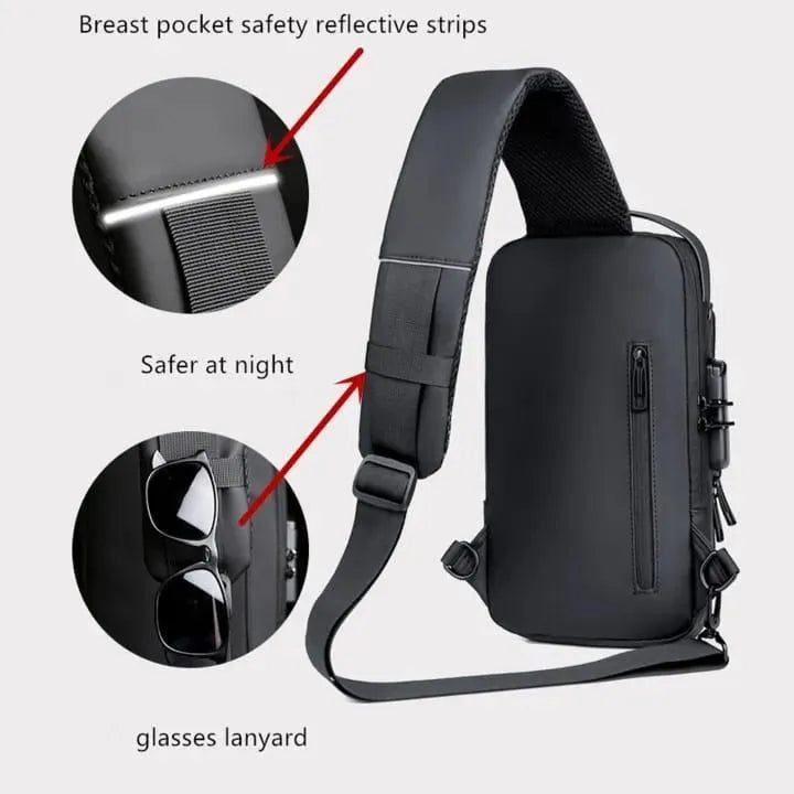 Men's Stylish Waterproof Crossbody bag with Multiple Compartments