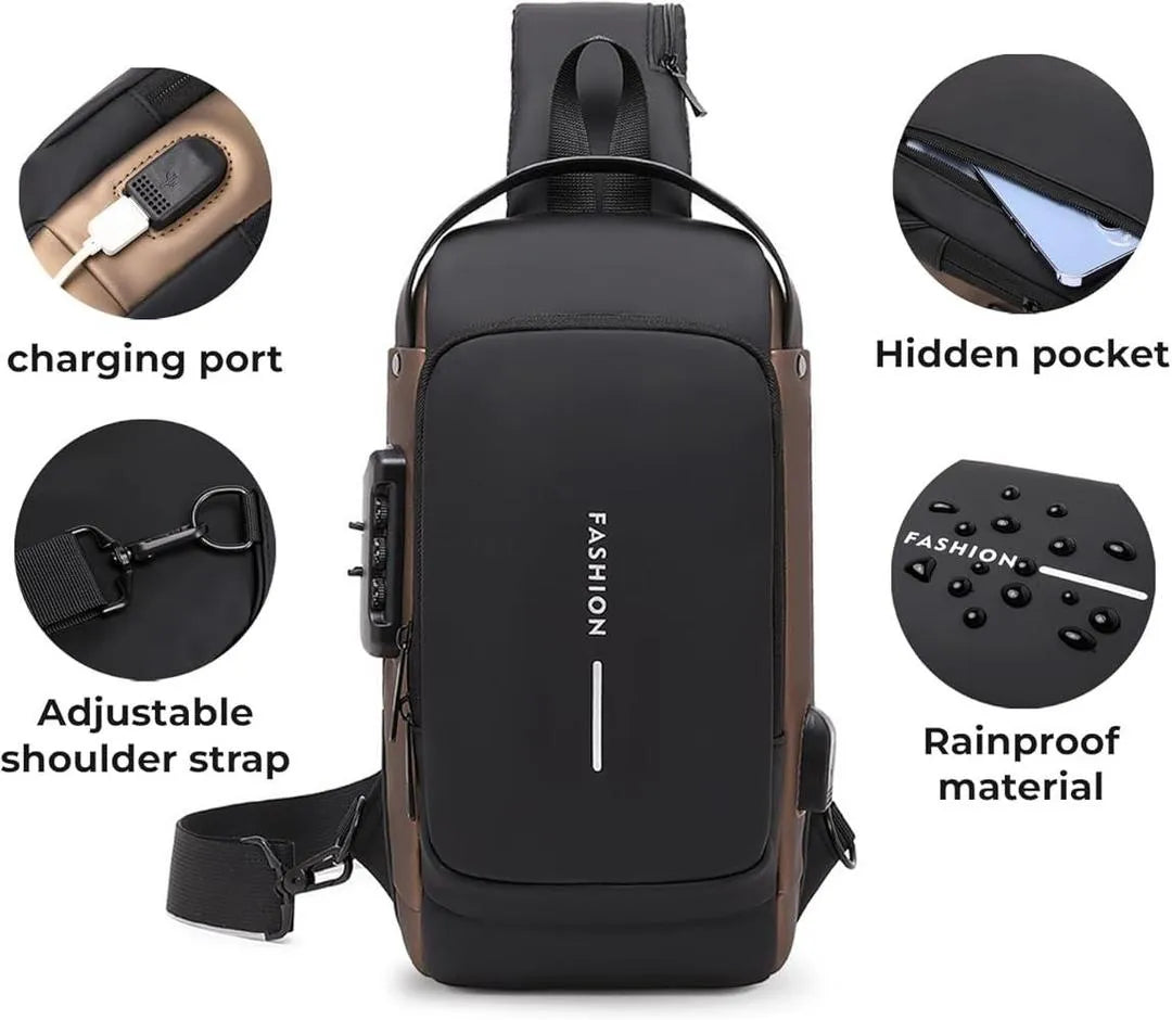 Men's Stylish Waterproof Crossbody bag with Multiple Compartments