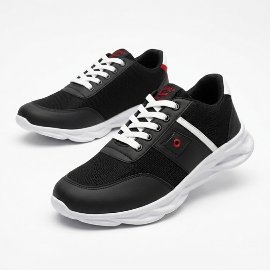 Men's Black Fancy Lace Sports Shoes