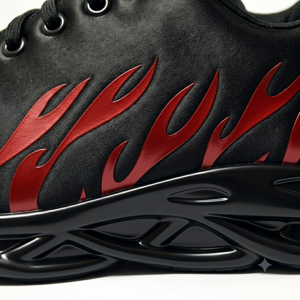 Men's Red Fire Rubber Joggers