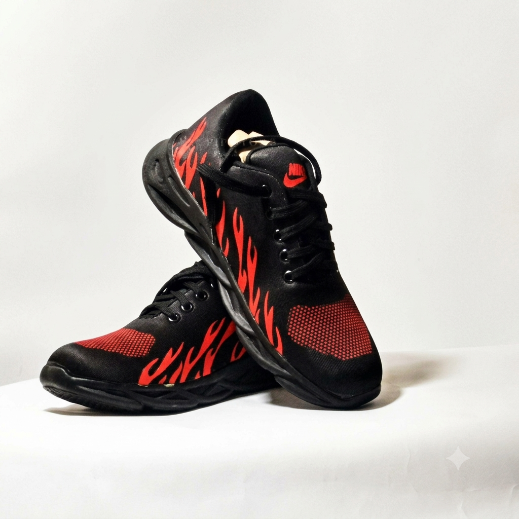 Men's Red Fire Rubber Joggers
