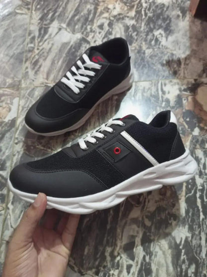 Men's Black Fancy Lace Sports Shoes
