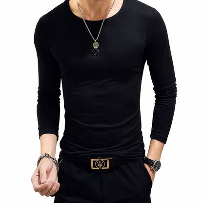 Men's Long-Sleeve V-Neck T-Shirt - Winter Layering - Black, Gray and White - view 1 | Charming Carry Pakistan