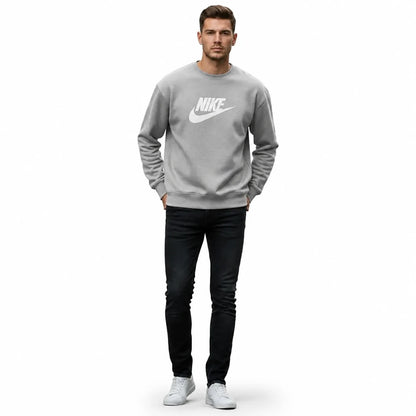 Men's Grey Fleece Graphic Sweatshirt - Winter Comfort - Grey - view 1 | Charming Carry Pakistan