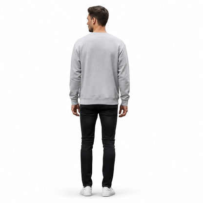 Men's Grey Fleece Graphic Sweatshirt - Winter Comfort - Grey - view 2 | Charming Carry Pakistan