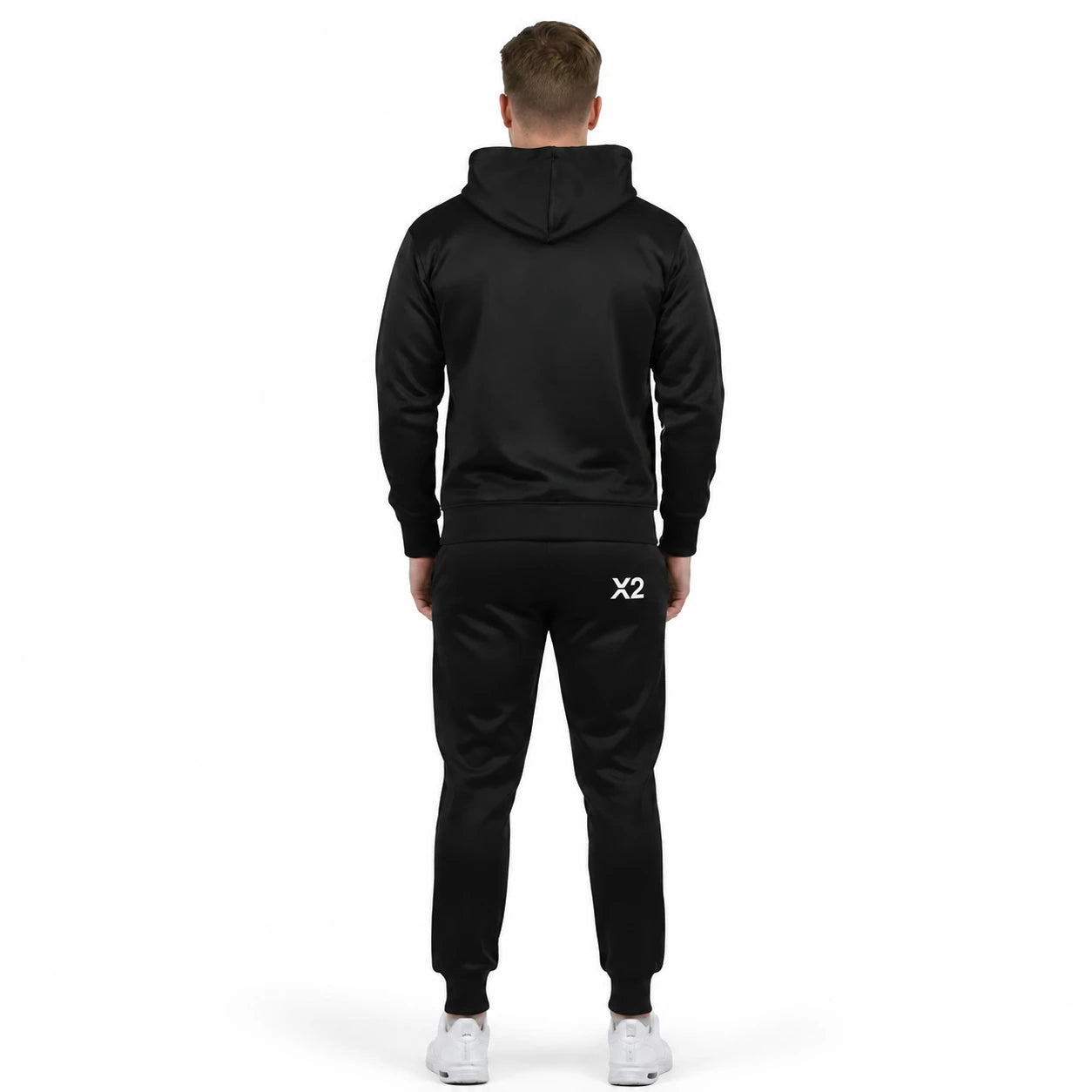 Men's Black Hooded Tracksuit - 2-Piece Winter Set - Black - view 2 | Charming Carry Pakistan