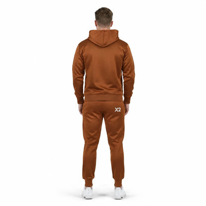 Men's Brown Hooded Tracksuit - 2-Piece Winter Set - Brown - view 1 | Charming Carry Pakistan