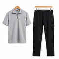 Men's Grey & Black Zip-Up Tracksuit - 2-Piece Set - Grey / Black - view 1 | Charming Carry Pakistan